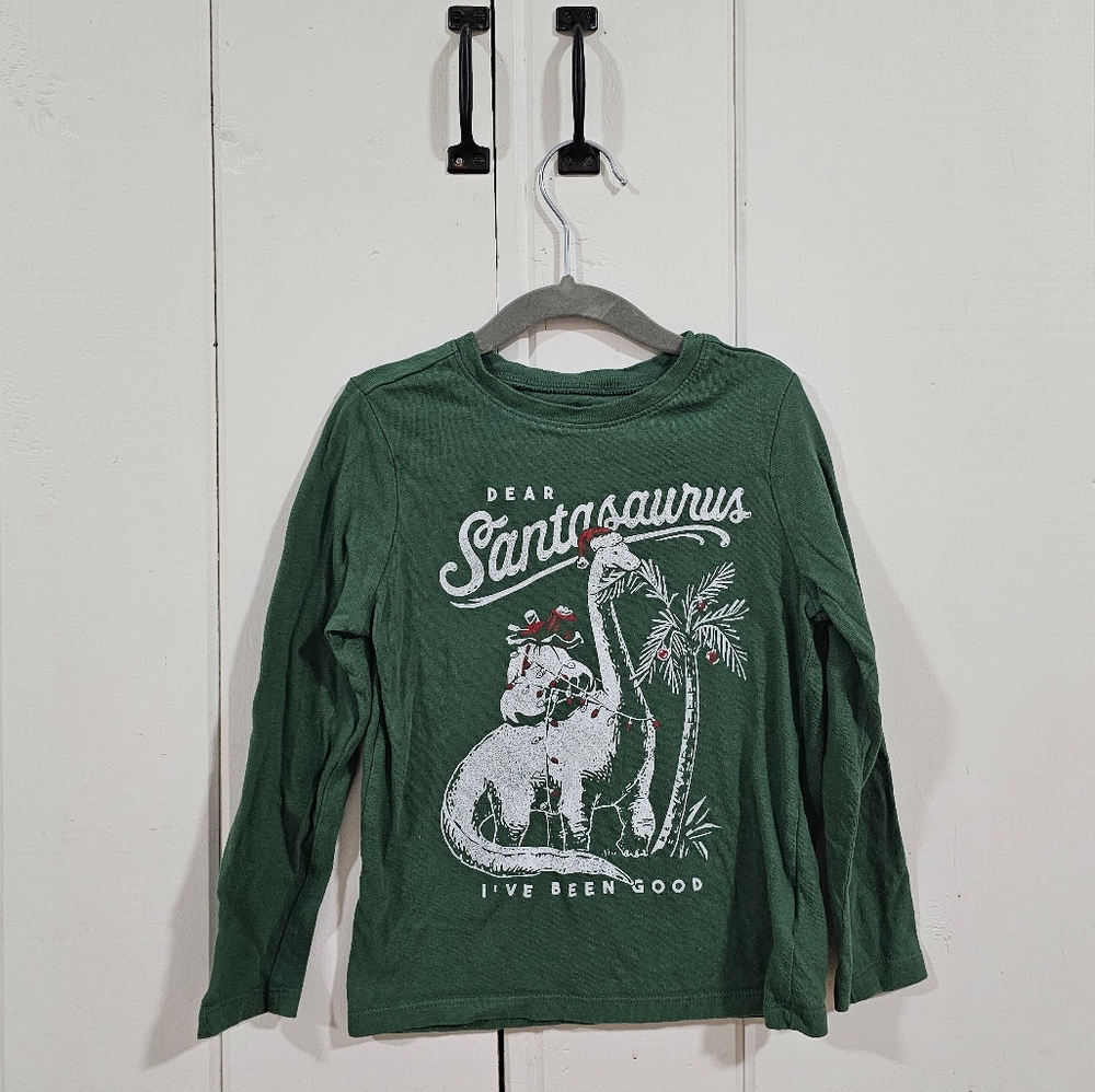 Old Navy Santasaurus Long Sleev Tee 5T